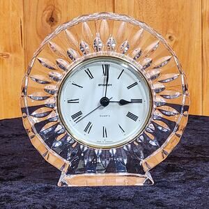 Vintage Staiger Quartz Clock Lead Crystal Mantel Desk Clock Made -West Germany